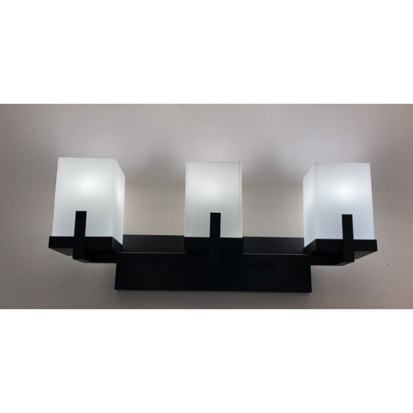 New Dakota 5-Piece All-in-One Bathroom Set 3 Vanity Light with Seeded Glass - Picture 1 of 2